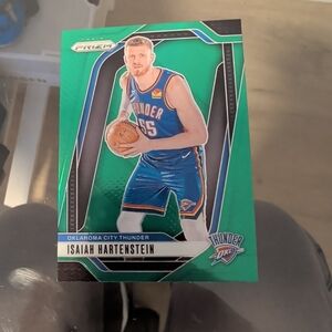 Panini Prizm Card - Blue Jersey with Green Background, Isaiah Hartenstein